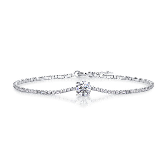 Glimmering Geometric Bracelet with Moissanite