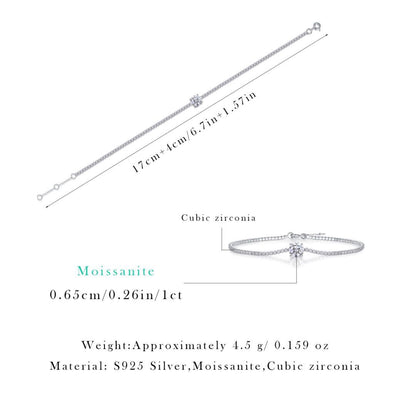 Glimmering Geometric Bracelet with Moissanite