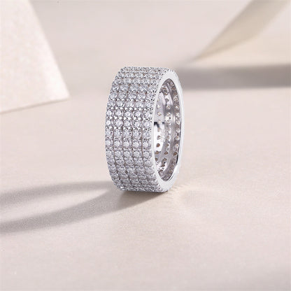 Glimmering Round Moissanite Ring in Sterling Silver