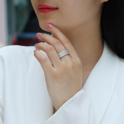 Glimmering Round Moissanite Ring in Sterling Silver
