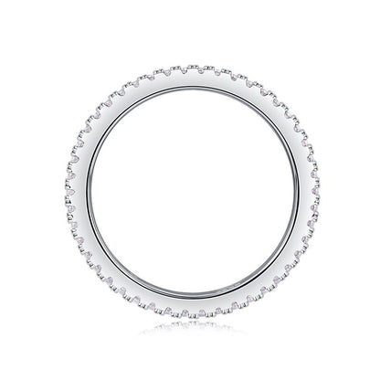 Glimmering Round Moissanite Ring in Sterling Silver