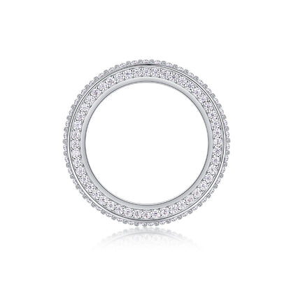 Glimmering Silver Ring with Moissanite