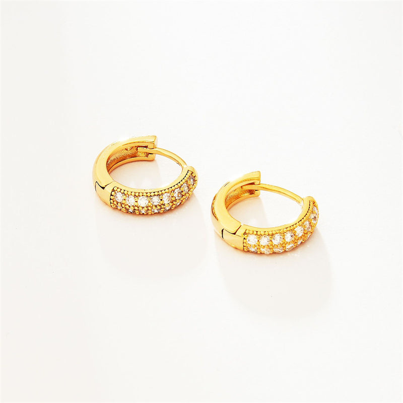 Gold & Rhodium Plated Geometric Hoop Earrings - Light Luxury Everyday Style