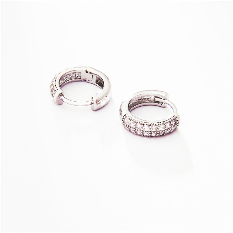 Gold & Rhodium Plated Geometric Hoop Earrings - Light Luxury Everyday Style