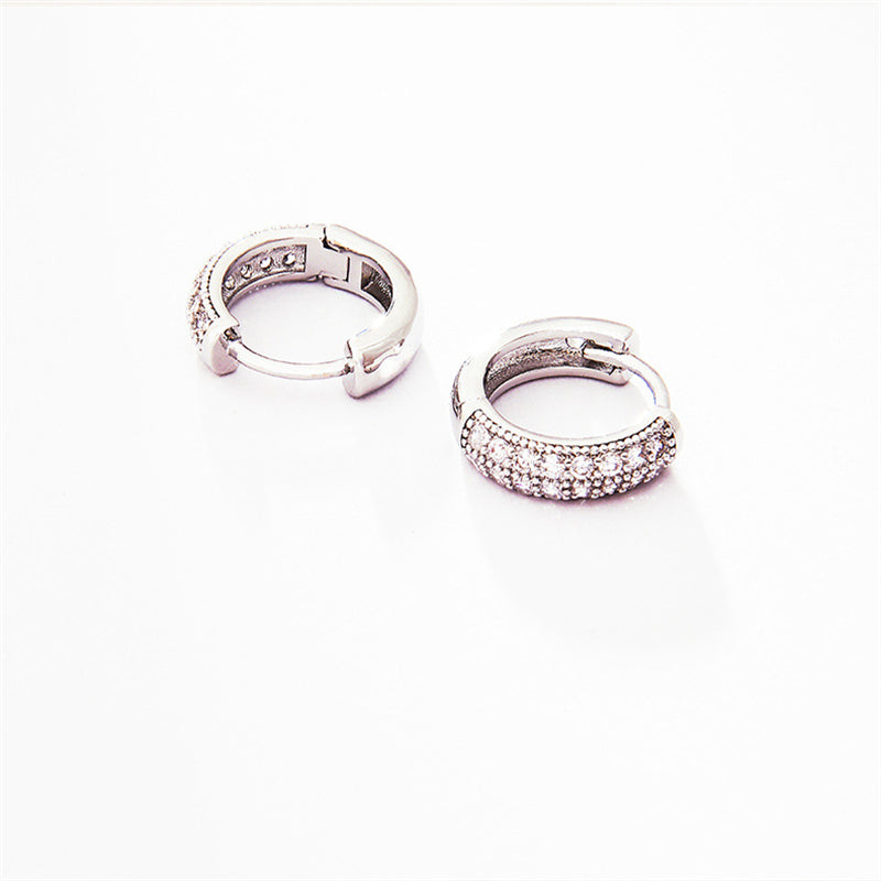 Gold & Rhodium Plated Geometric Hoop Earrings - Light Luxury Everyday Style