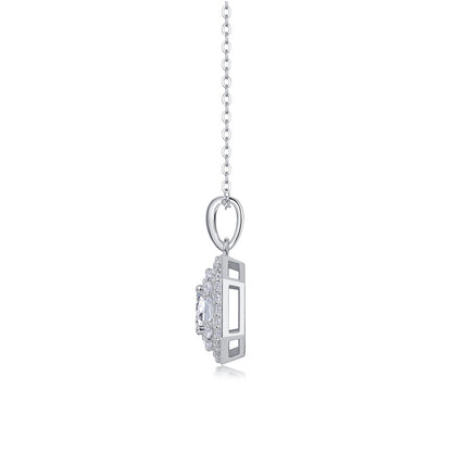 Graceful Geometric Pendant Necklace in Sterling Silver