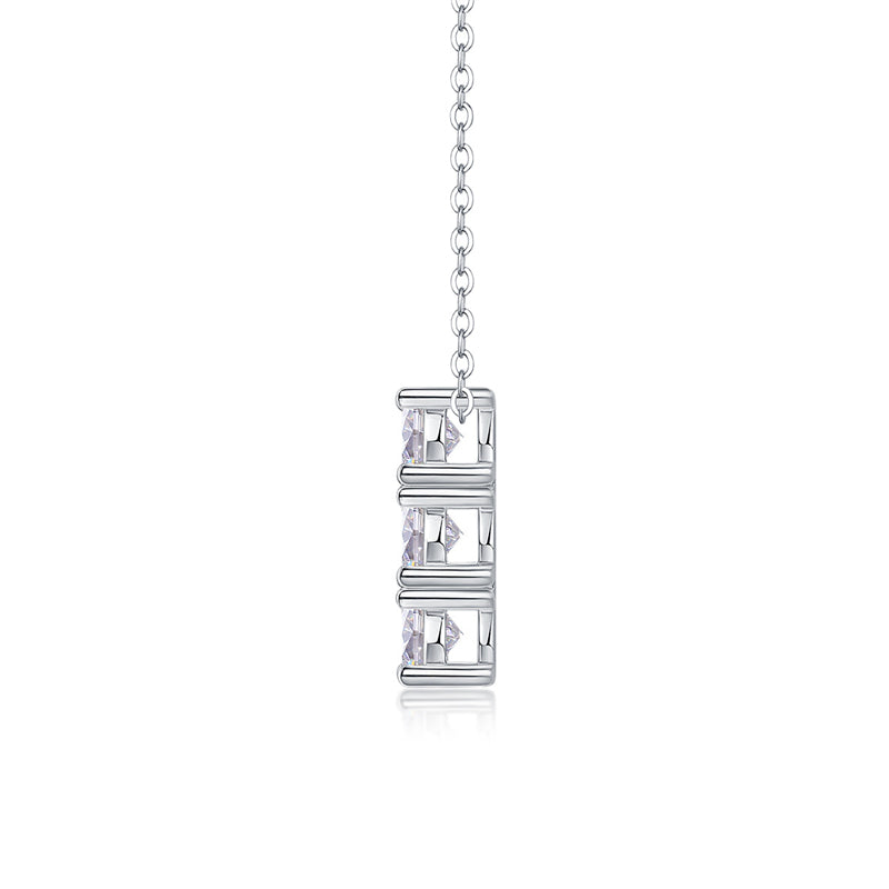 Graceful Rectangular Pendant Necklace in Sterling Silver