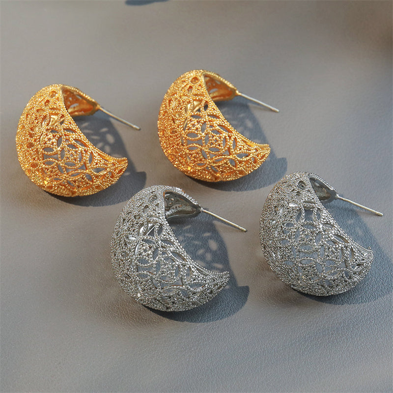 Handmade Geometric Oval Hoop Earrings in Gold & Silver Plating - Minimalist Statement Jewelry for Women
