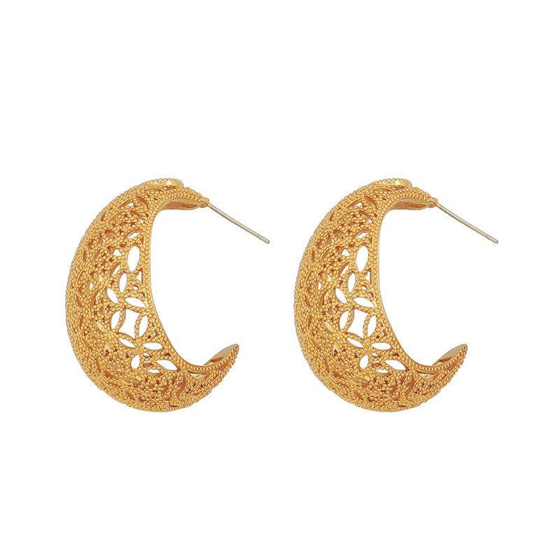 Handmade Geometric Oval Hoop Earrings in Gold & Silver Plating - Minimalist Statement Jewelry for Women