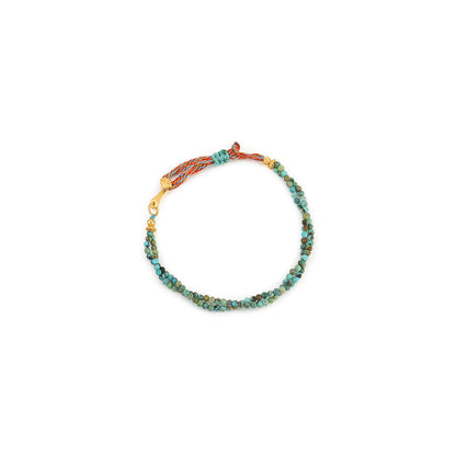 Handmade Hubei Turquoise & 925 Silver Ruyi Bracelet - Chinese Style Geometric Unisex Jewelry, Electroplated