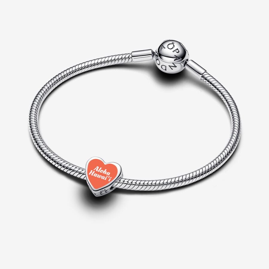 Hawaii Aloha Heart Charm