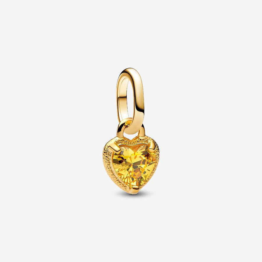 Tiny Heart Charm with Textured Gold Border