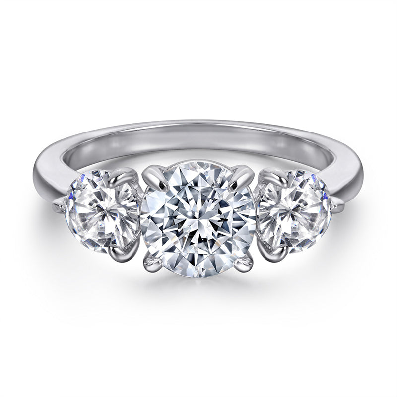 Heart-Shaped 925 Silver Ring - Romantic Zirconia Accented Band
