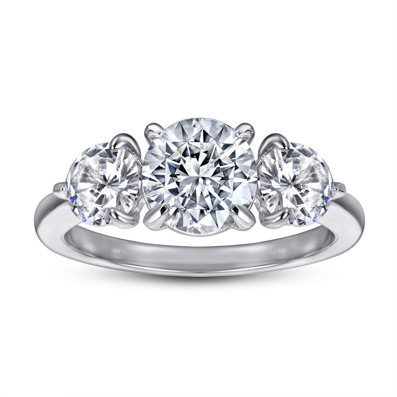 Heart-Shaped 925 Silver Ring - Romantic Zirconia Accented Band