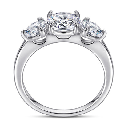 Heart-Shaped 925 Silver Ring - Romantic Zirconia Accented Band