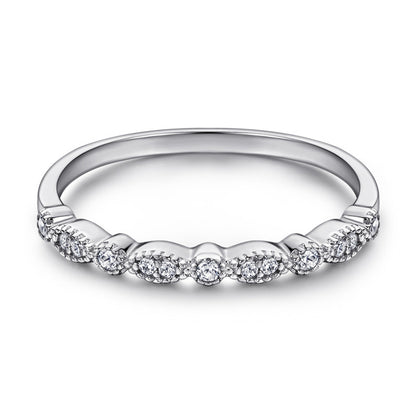 Heart-Shaped 925 Silver Ring Set - Romantic Zirconia Bridal Stack
