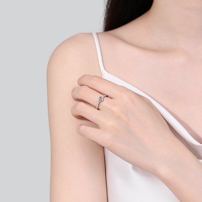 Heart-Shaped Moissanite Solitaire Ring - 925 Sterling Silver Floral Accent Minimalist Ring for Women
