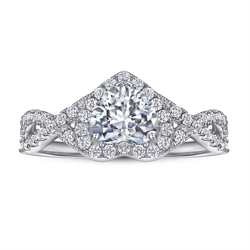 Heart-Shaped Zircon Silver Ring - 925 Sterling Silver Dainty Love Jewelry for Women