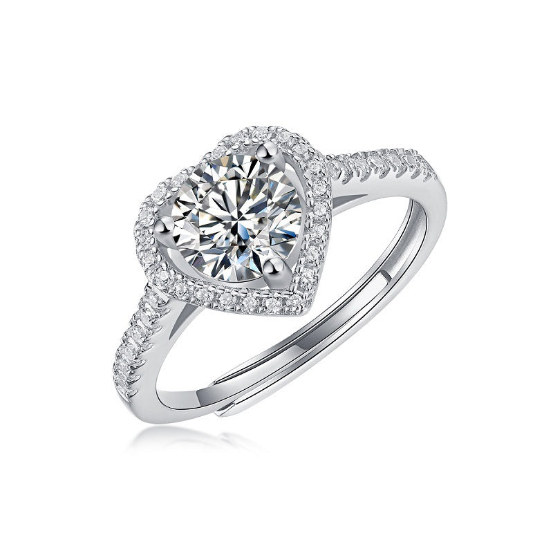 Heart Geometric Ring with Moissanite
