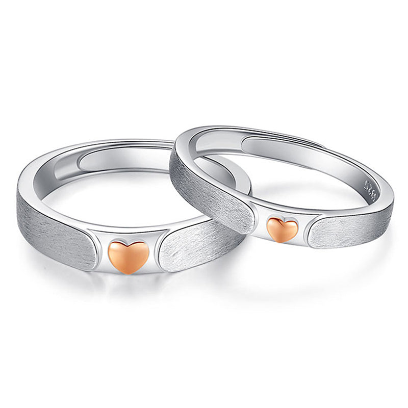 "Heart Knot" Couple Rings - 925 Sterling Silver Interlocking Love Matching Set