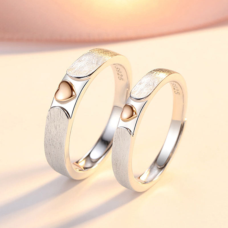 "Heart Knot" Couple Rings - 925 Sterling Silver Interlocking Love Matching Set