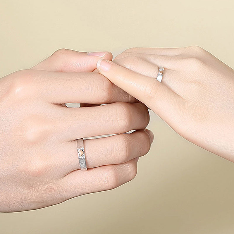 "Heart Knot" Couple Rings - 925 Sterling Silver Interlocking Love Matching Set