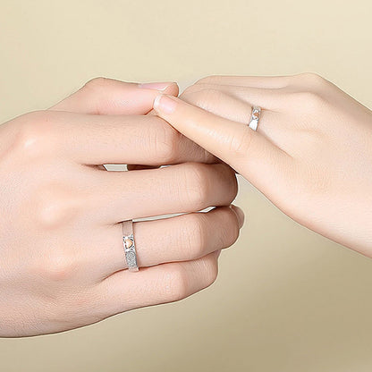 "Heart Knot" Couple Rings - 925 Sterling Silver Interlocking Love Matching Set
