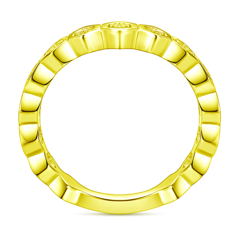Hexagonal Honeycomb 925 Silver Ring - Geometric Openwork Band in Three Finishes