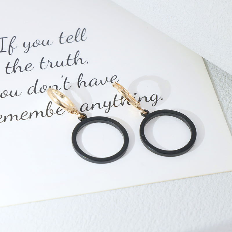 Classic Copper Geometric Earrings - Sleek Circle Design