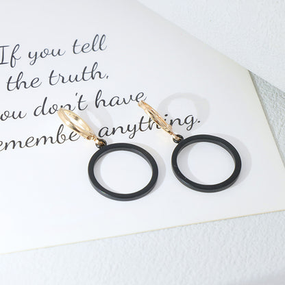 Classic Copper Geometric Earrings - Sleek Circle Design