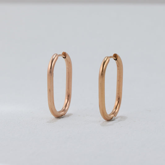 Minimalist Rose Gold Hoop Earrings - Symmetrically Chic