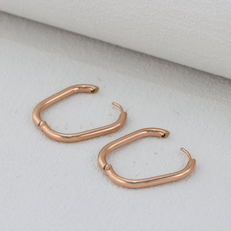 Minimalist Rose Gold Hoop Earrings - Symmetrically Chic
