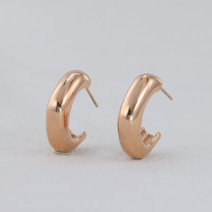 Rose Gold Stainless Steel Hoop Earrings - Symmetrically Chic