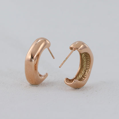Rose Gold Stainless Steel Hoop Earrings - Symmetrically Chic