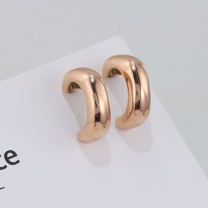 Rose Gold Stainless Steel Hoop Earrings - Symmetrically Chic