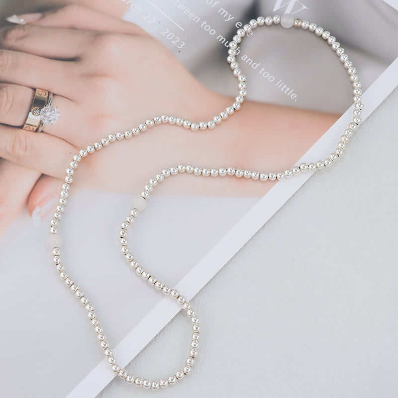 Silver Copper Beaded Bracelet - Traditional Cultural Prayer Jewelry for Men & Women