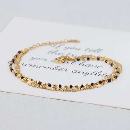 Gold Layered Charm Bracelet - Stainless Steel Fashion Jewelry for Women