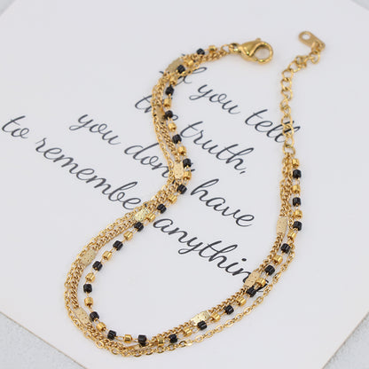 Gold Layered Charm Bracelet - Stainless Steel Fashion Jewelry for Women