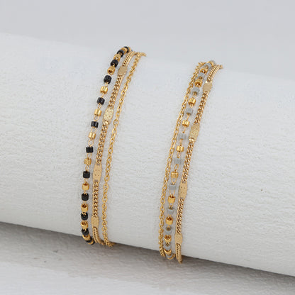 Gold Layered Charm Bracelet - Ultra Light 1.8g Stainless Steel Fashion Jewelry for Women