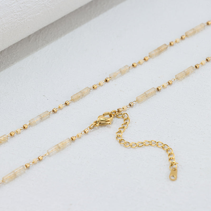 Stainless Steel Gold Geometric Necklace - Elegant Accessory for Women
