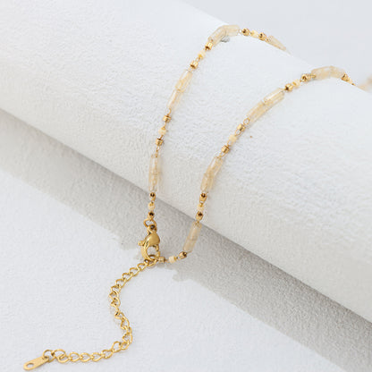 Stainless Steel Gold Geometric Necklace - Elegant Accessory for Women