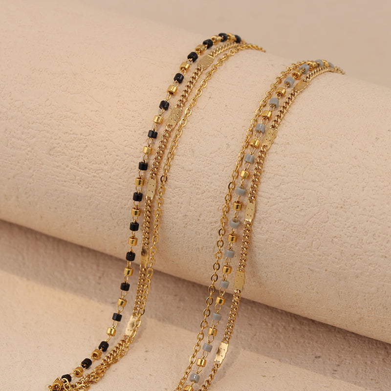 Gold Layered Charm Bracelet - Ultra Light 1.8g Stainless Steel Fashion Jewelry for Women