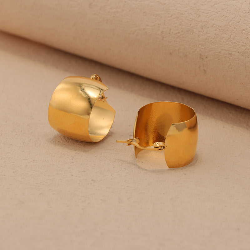 Classic Gold Stainless Steel Hoop Earrings - Timeless Style