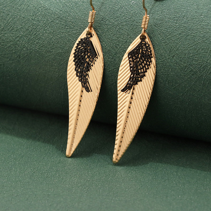 Classic Gold Leaf Earrings - Symmetrical and Asymmetrical Design
