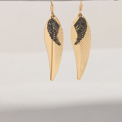 Classic Gold Leaf Earrings - Symmetrical and Asymmetrical Design