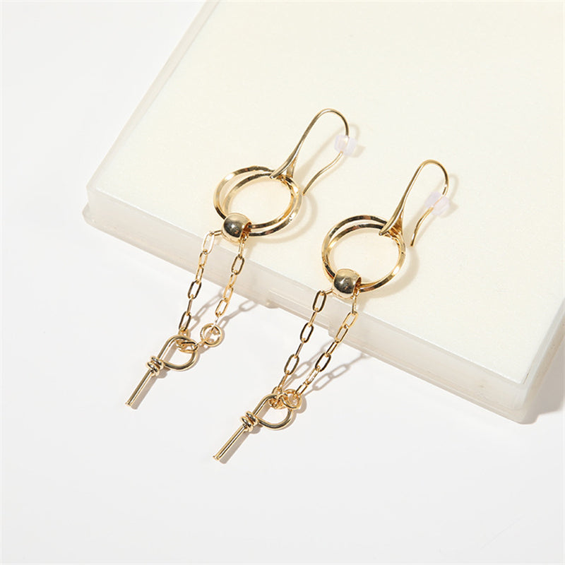 Initial Letter Hoop Earrings - Genuine Gold Plated Copper Geometric Jewelry for Women