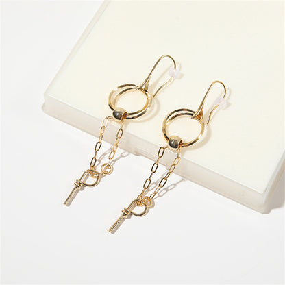 Initial Letter Hoop Earrings - Genuine Gold Plated Copper Geometric Jewelry for Women