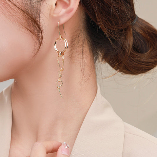 Initial Letter Hoop Earrings - Genuine Gold Plated Copper Geometric Jewelry for Women