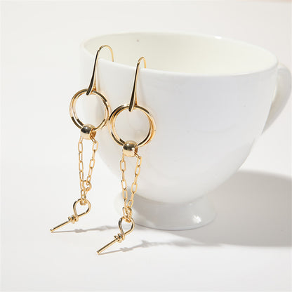 Initial Letter Hoop Earrings - Genuine Gold Plated Copper Geometric Jewelry for Women