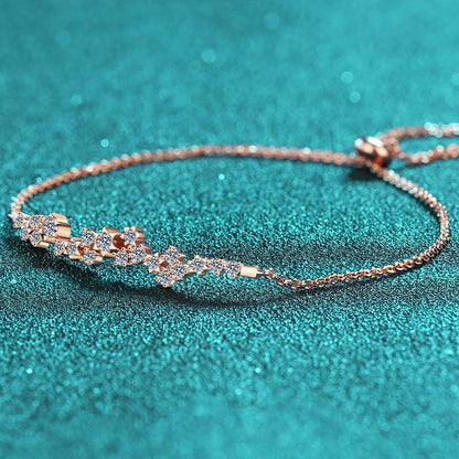 Internet Famous Style Champagne Moissanite Bracelet - 0.585ct with Fruit & Geometric Design